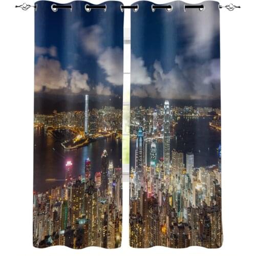 City Night Architectural Scenery Curtains For Living Room Modern Window Curtains For Bedroom Curtains Drapes Blinds