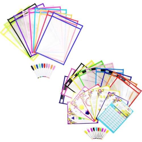 20 Pcs/Set Puzzle Toys Dry Brush Bag Can Be Reused PVC Transparent Drawing Toy