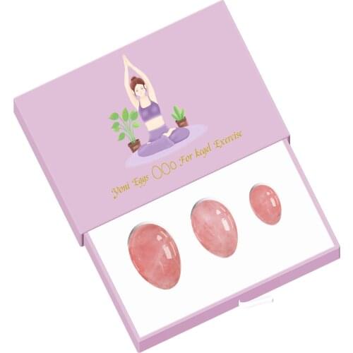 Undrilled Yoni Egg Rose Quartz Kegel Jade Eggs Women Pelvic Floor Muscle Kegel Exercise Tool Crystal Eggs Yoni Massage Ball