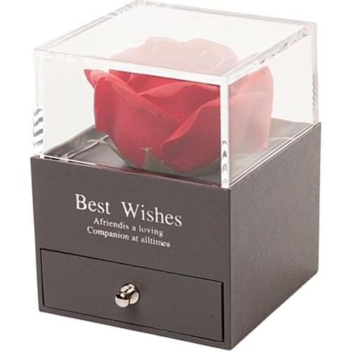 Artificial flowers red rose Ring box Jewelry box home wedding decoration creative Proposed gift Valentine Christmas gifts