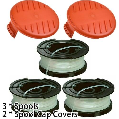 3pcs Spools+2pcs Spool Covers Kilt For Black And Decker Strimmers GL540 GL550 GL425SC GL430S A6481 Reflex Garden Accessories