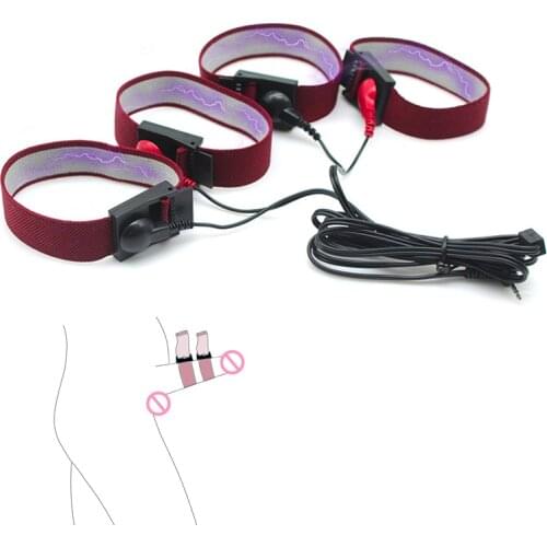 Electro Shock Cock Rings Male Masturbator Delay Time Rings Penis Enlarger Physiotherapy Ring Sex Toys For Men