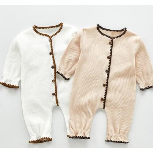Korean Style Spring Autumn Baby Girls Clothes Infant Baby Girls Jumpsuit Cotton Long Sleeve Toddler Baby Girl Romper