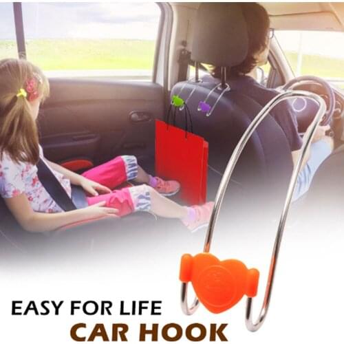 Car Hook Seatback Silicone Hook Car Hook Stainless Steel Double Hook Accessories