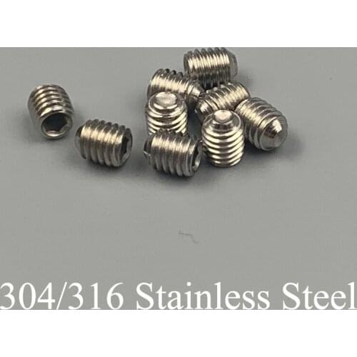 M5 M5*5 M5x5 M5*6 M5x6 316 Stainless Steel 316ss DIN916 Inner Hex Hexagon Socket Allen Head Grub Cup Point Set Screw