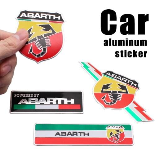 3D Metal Abarth Scorpion logo Car Stickers Rear Trunk Emblem Badge Decal Auto Accessories For Fiat Panda Bravo Punto 500 595