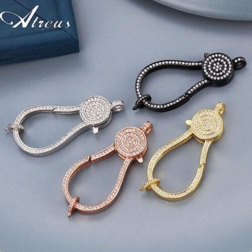Multi Styles Copper Micro Pave Zirconia Lobster Clasps For Jewelry Components Connector Necklace Hook Accessories DIY Jewelry