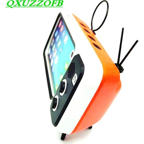 Mobile Phone Holder Retro TV Expand TF Card Insertion Bluetooth Speaker Outdoor Wireless Audio Subwoofer