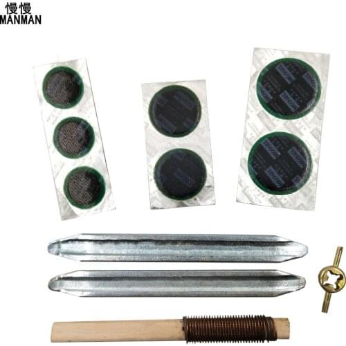Bicycle Motorcycle Tire Repair Tools Set Bike Tyre Repair Accessories Kit Cycling Rubber Puncture Patches Kit Tire pry plate