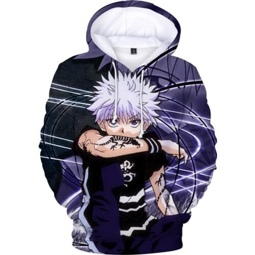 New Cool Anime Hunter X Hunter Harajuku Hoodie 3D Men Women Printed Sweatshirts Killua Zoldyck Devil Eye HxH Kid Adult Size Tops