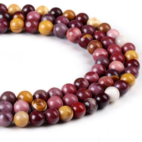 Wholesale High Quality Mokiate Natural Stone Beads DIY Necklace & Bracelet 15" 4/6/8/10mm