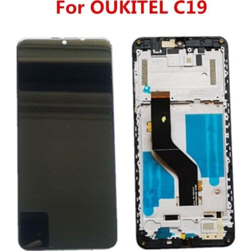 Original For OUKITEL C19 LCD Display With Frame + Touch Screen Digitizer Assembly Replacement Glass