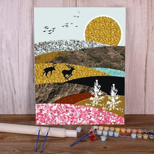 Landscape Mountain Sunrise DIY Painting By Numbers Set Oil Paints 40*50 Picture By Numbers Photo Home Decor For Handiwork