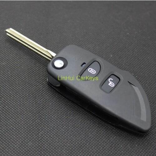 PINECONE for HYUNDAI SANTAFE 2 Buttons Uncut Brass Blade Modified Remote Blank ABS Key Shell 1PC