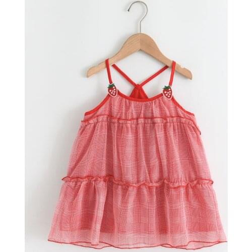 Baby Girl Dress 2021 New Summer Starwberry Dresses For Girl Toddler Children Summer Dresse Casual Style Girl Costume 3-7T