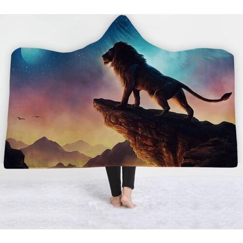 Nine Tailed Demon Fox Lion leopard Printed Plush Hoodie Blanket Soft Flannel Soft Throw Blankets Throw Blanket Anime Blanket