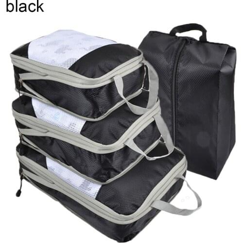 1pc/4pcs Nylon Foldable Storage Bag Travel Luggage Bag Compression Packing Cube Organizer Wholesale for Shoes Clothes Unisex