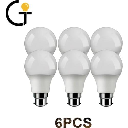 6pcs Led Bulb Lamps B22 Ac220v 240v Light Bulb Real Power 9w 3000k 6000k Lampada Living Room Home Led Bombilla