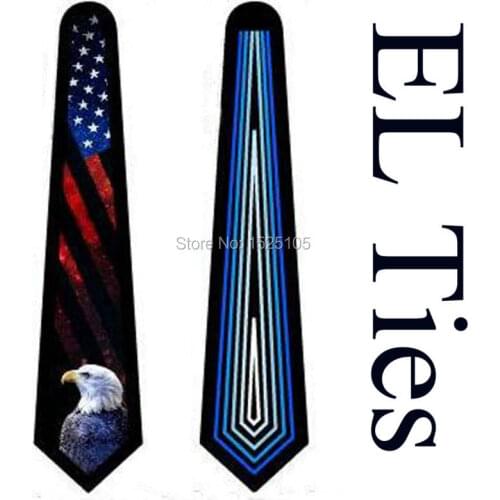 Led Flashing Tie High Brightness Flashing Wireless EL Panel Tie Led Necktie With Patent For Party