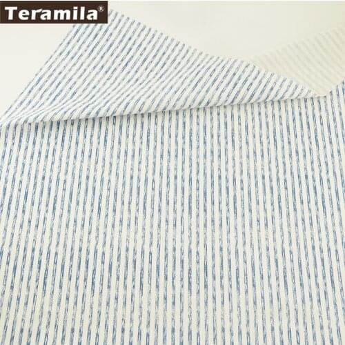 Teramila Fabric 100% Cotton Twill Material Bedding Sheet Tissue Soft Printed Incomplete Blue Stripe Design Quilting Texitle