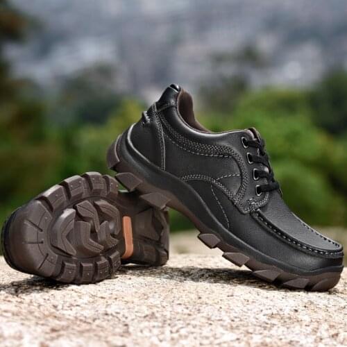 Men Genuine Leather Shoes Men Dress Shoes Business Classic Leather Shoes Men Formal Footwear Outdoor Hiking shoes