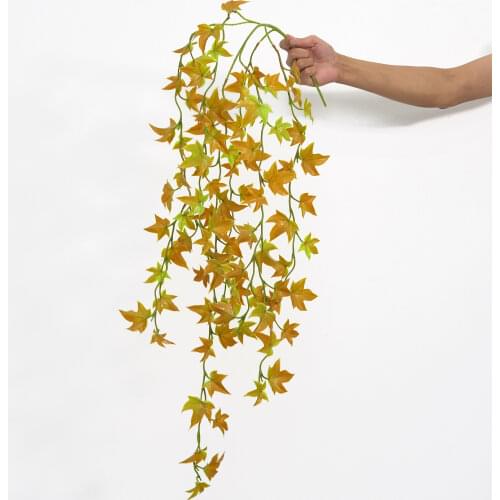 Home Decoration Artificial Maple Leaf Rattan Wedding Plants Wall Flower Arrangement Autumn Leaves Halloween Decor Vine Garland