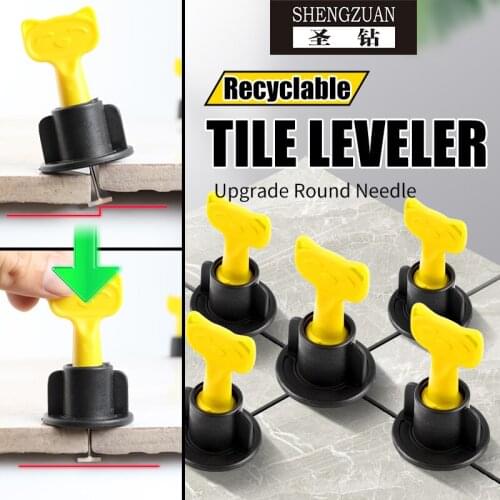 The tile level device can adjust the height of tile gap which can be replaced and reused Each pack of 50pcs is sent with cross