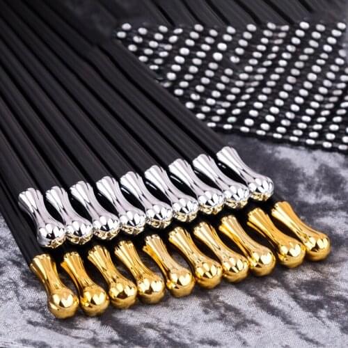 Visual Touch 5 Pairs Of World Cup Modeling Alloy Chopstick Sushi Cutlery Gift Reusable High Quality Chopsticks High-end Gifts