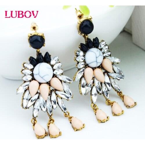 High Quality New Fashion 2016 Classic Jewelry Exaggerated Rhinestone Crystal Long Drop Earring For Women Statement Earrings Gift