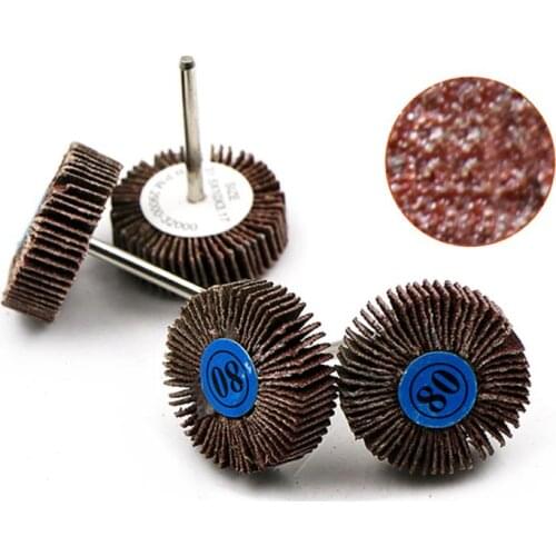 1/2/3/5/10pcs 80 Grit Grinding Sanding Sandpaper Flap Wheel Discs 3.0mm Shank Shutter Polishing Wheel For Dremel Rotary Tools