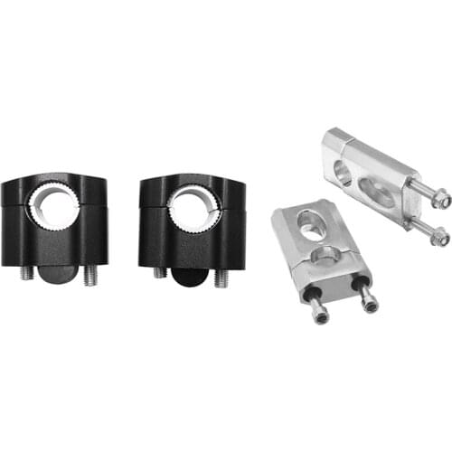 1 Pair Off Road Motorcycle Bar Clamps Handlebar Risers Adapter with 1 Pair Handlebar Clamp Riser Mount