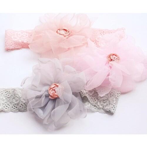 10pcs Hot Flower Big Size Floral Hair Elastic Band Double Layers Korean Comfortable Elastic Headbands Top Quality Kids Headbands