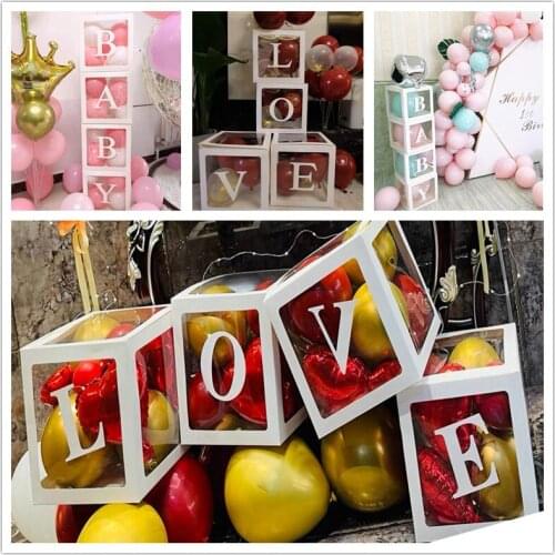 30cm Baby Shower Box Balloon Air Balls First 1 1st Birthday Party Decorations Kids Baloon Ballons Wedding Babyshower Boy Girl