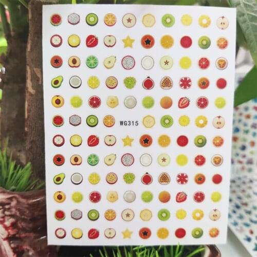 3D Stickers for Nails Sweet Fruit Strawberry Lemon Design Nails Art Decoration Manicure Stickers Sliders Nail Foil Accessories