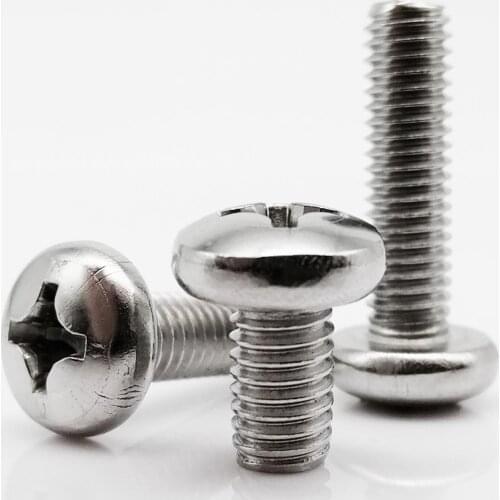5/50 M1 M1.2 M1.4 M1.6 M2 M2.5 M3 M3.5 M4 M5 M6 M8 Mini Micro Small 304 Stainless Steel Cross Phillips Pan Round Head Screw Bolt