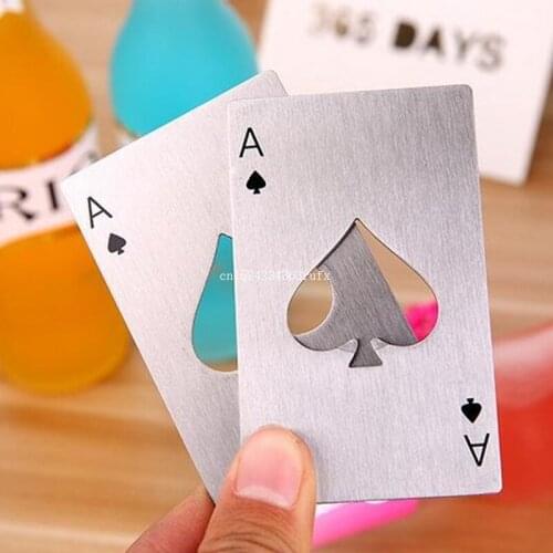 500 pcs Poker Spades Beer Bottle Opener Stainless Steel cocktail Soda Beer Bottle Cap Open Tools Gift DHL Fedex Free Shipping