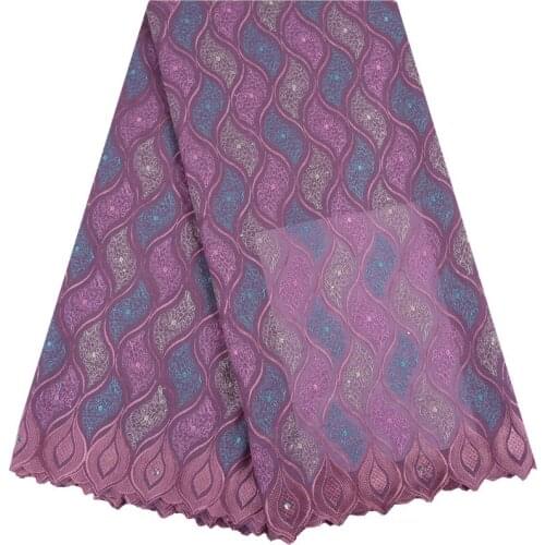 African Dry Lace Fabric Swiss Voile Lace With Stones Swiss Cotton Lace High Quality 2019 Cotton Lace Fabrics For Wedding 1729
