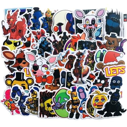 10pcs Anime Figures FNAF stickers Freddy Fazbear Bear stickers waterproof removable suitcase guitar cup decor
