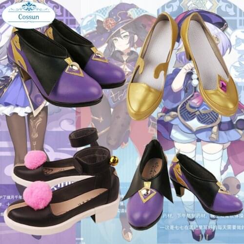 Anime! Genshin Impact Keqing Mona Qiqi Cosplay Shoes Fashion The High Quality Role Playing Boots Women/Men Size 35-44 2021 NEW