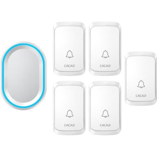 CACAZI Welcome Wireless Doorbell Waterproof 300M Remote 5 Button 1 Receiver 58 Chimes Intelligent Home Wireless Call 220V
