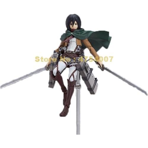 Anime attack on titan mikasa ackerman pvc action figure collectible model #203 doll 15cm Toy