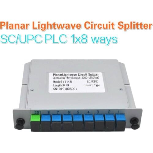 FC/UPC PLC 1x8 Fiber Optical waveguide Box FTTH PLC Splitter box 1*8 Planar Lightwave Circuit Splitter