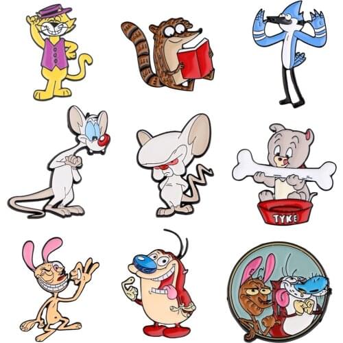 K3493 Cartoon Anime Creative Funny Mouse Hard Enamel Pins Custom Brooches Lapel Badges Jewelry For Friends Kids Gift