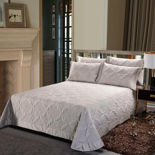 3Pieces King size Luxury 600TC Egyptian Cotton Quilted Bedspread Bed coverlet set with Match Pillowcase Multi Solid Color