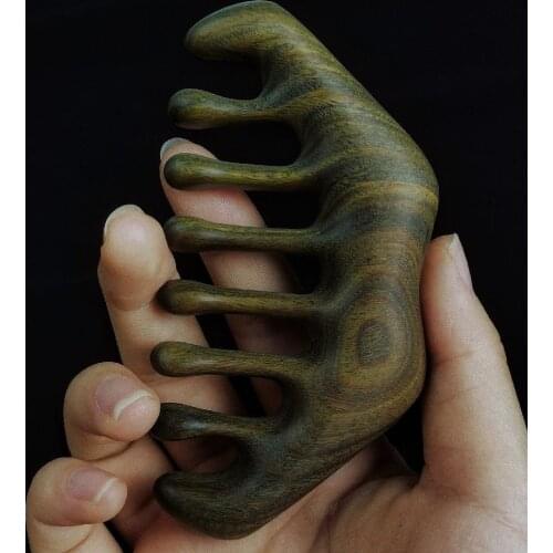 Sturdy natural sandalwood meridians comb thickened durable head massage tool household handheld body relaxation artifact