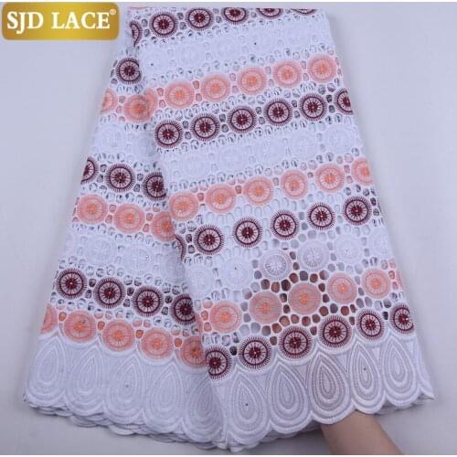SJD LACE Sewing African Lace Fabric 2020 High Quality Nigerian Swiss Punch Cotton Lace Fabric For Wedding Dress Material A1895