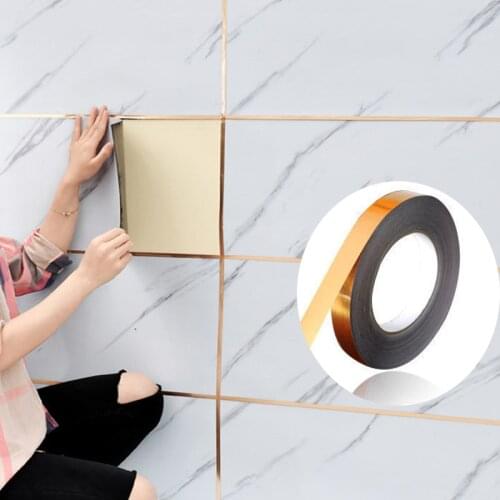 50M Tile Gap Tape Wall Sticker Self Adhesive Silver Gold Floor Seam Filling Stickers Tape Home Decoration