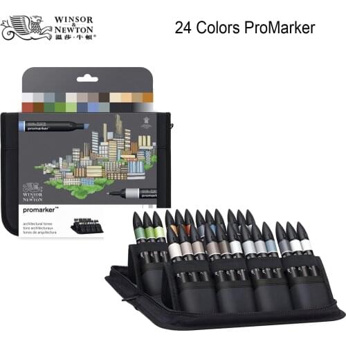 Winsor&Newton Promarker design drawing Marker Pen double tips 24colors/set