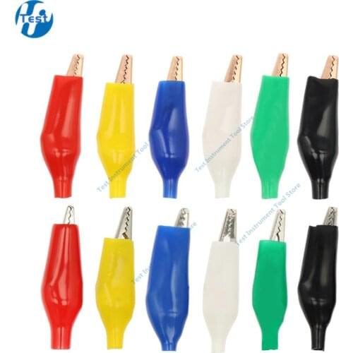 20pcs28MM Metal Alligator Clip G98 Crocodile Electrical Clamp Testing Probe Meter Black Red with Plastic Boot Car Auto Battery