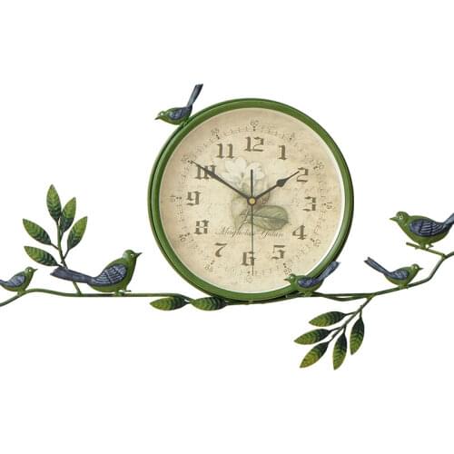Creative 3D Wall Clock Vintage Metal Living Room Green Home Decorative Bedroom Silent Iron Art Duvar Saatleri Gift Ideas FZ464